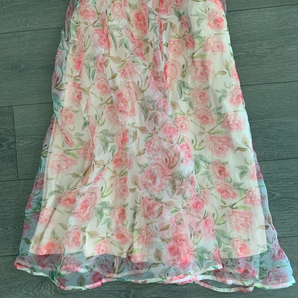 Maniju Korea dress flowers roses Medium new M midi length - Picture 3 of 7